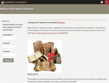 Tablet Screenshot of bookhistory.harvard.edu