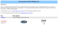 Tablet Screenshot of lists.cga.harvard.edu