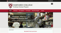 Desktop Screenshot of freshmanseminars.college.harvard.edu